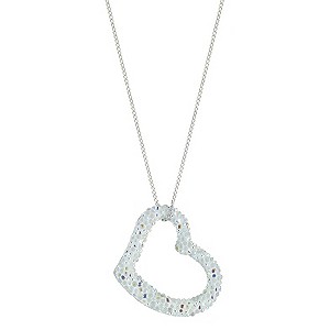 Sugar Crystals 9ct White Gold White Crystal Open Heart Pendant