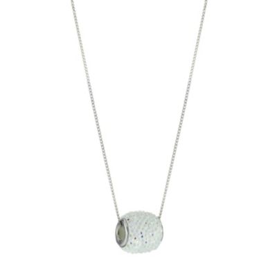 H Samuel 9ct White Gold White Crystal Slider Pendant