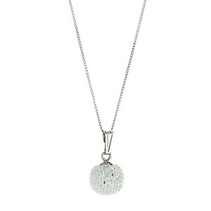 Unbranded 9ct White Gold White Crystal Ball Pendant