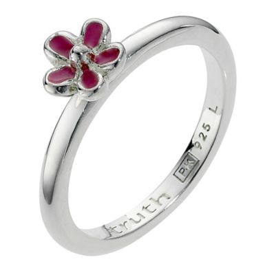 Truth Clique Sterling Silver Pink Flower Ring - Size L - Product number 8407436