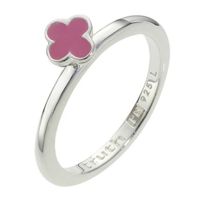 Truth Clique Sterling Silver Pink Flower Ring -