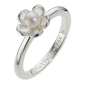 Truth Clique Sterling Silver Pearl Flower Ring -