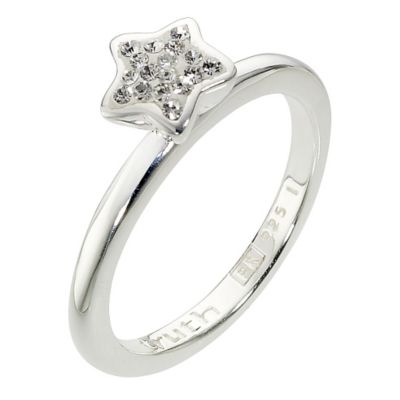 Truth Clique Sterling Silver Crystal Cluster Star Ring - Size L - Product number 8407924