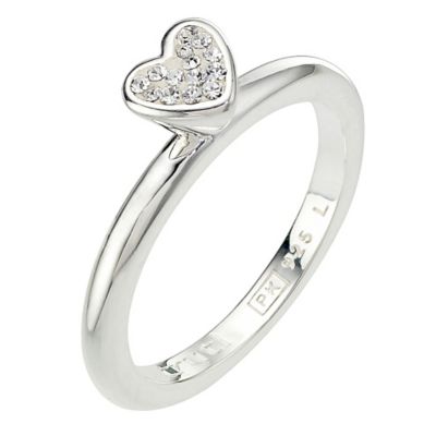 Truth Clique Sterling Silver Crystal Heart Ring