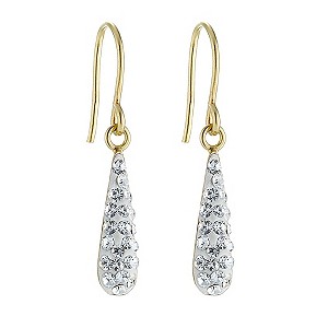 9ct Gold Crystal Bomb Drop Earrings