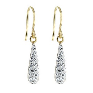 9ct gold Crystal Bomb Drop Earrings