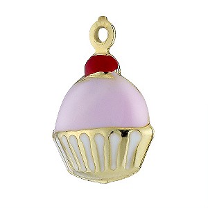 9ct gold and Enamel Cupcake Charm