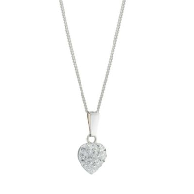Sterling Silver Crystal Heart Pendant