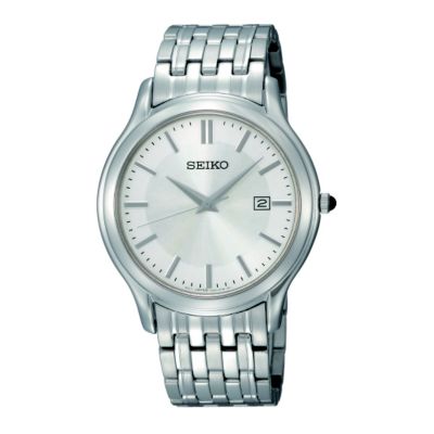 Seiko Men's Round White Dial Stainless Steel Bracelet Watch - Product number 8422125