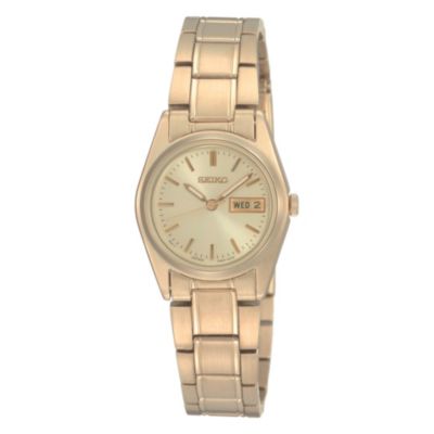 Seiko Ladies' Champagne Dial Gold Plated Bracelet Watch - Product number 8422206