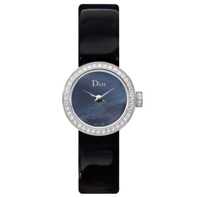 Christian Dior black mother of pearl black strap watch