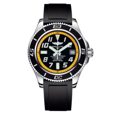 Breitling Superocean 42 men's black rubber strap watch Ernest Jones