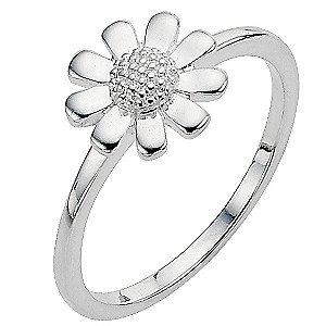 sterling Silver Daisy Ring - Size L