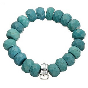 H Samuel Sterling Silver and Turquoise Charm Bracelet