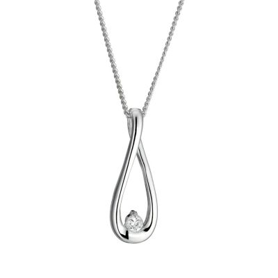 sterling Silver Cubic Zirconia Loop Pendant