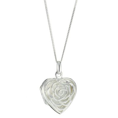 Sterling Silver Open Rose Locket