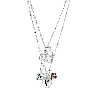 H Samuel Sterling Silver Layered Charm Pendant