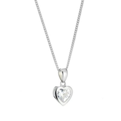Sterling Silver Cubic Zirconia Heart Pendant - Product number 8431752