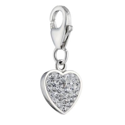 Sterling Silver Crystal Heart Charm