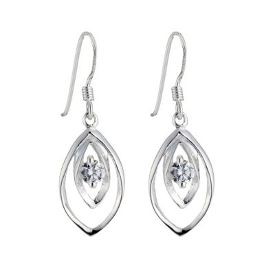 sterling Silver Cubic Zirconia Teardrop Earrings