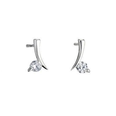Sterling Silver Cubic Zirconia Bar Earrings