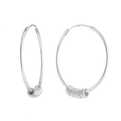 H Samuel Sterling Silver Candy Hoop Earrings