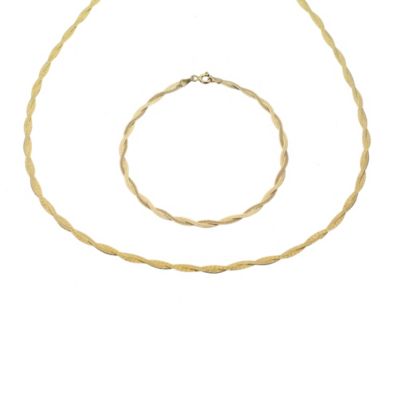 H Samuel 9ct Gold Bracelet and Necklace Gift Set