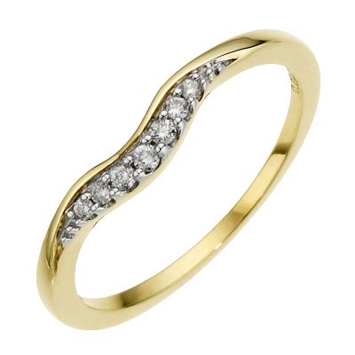 Unbranded 9ct Yellow Gold And Diamond Wedding Band