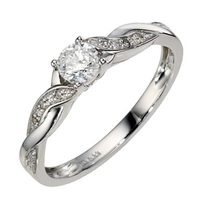 18ct White Gold 0.33 Carat Diamond Solitaire Ring - Product number 8444501