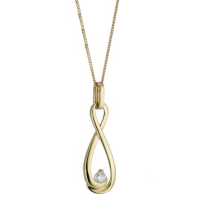 9ct gold Diamond Figure of 8 Pendant