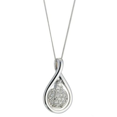 9ct White Gold 0.15 Carat Diamond Teardrop