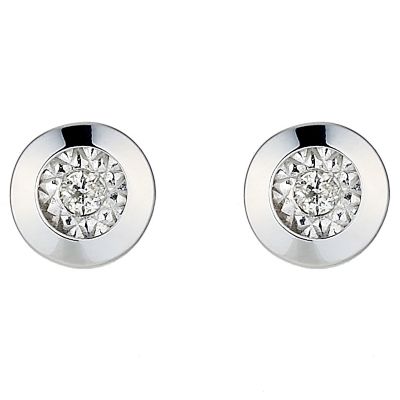 H Samuel 9ct White Gold Illusion Set Diamond Stud Earrings