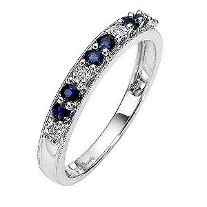 9ct White Gold Sapphire and Diamond Ring