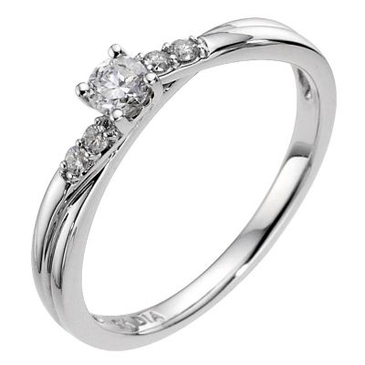 9ct White Gold 1/5 Carat Diamond Solitaire Ring