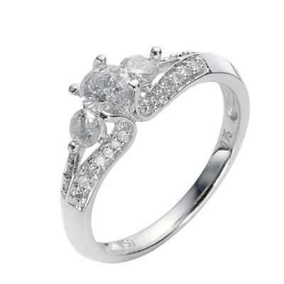 18ct White Gold Three Quarter Carat Diamond Solitaire Four Claw Ring - Product number 8448795