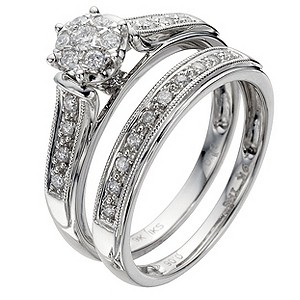 Perfect Fit 9ct White Gold 1/4 Carat Diamond Bridal SetPerfect Fit 9ct White Gold 1/4 Carat Diamond 