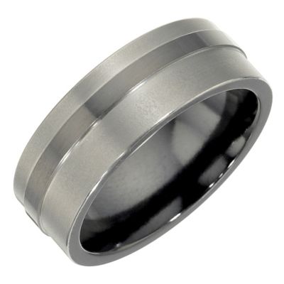 Edward Mirell black and grey titanium ring - Product number 8458278