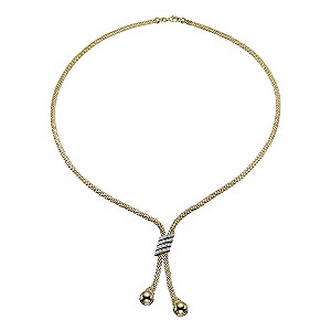 Unbranded 9ct Yellow Gold Cubic Zirconia Mesh Drop Necklace