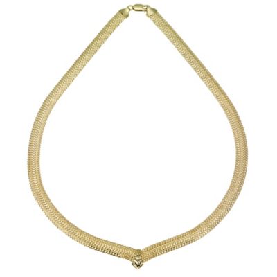 9ct Gold Mesh and Diamond Cut Collar Necklace