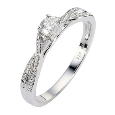 9ct White Gold Quarter Carat Diamond Solitaire Ring