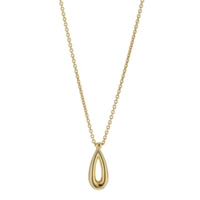 9ct Yellow Gold Oval Drop Necklace