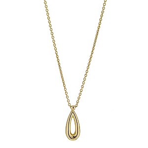 H Samuel 9ct Yellow Gold Oval Drop Necklace