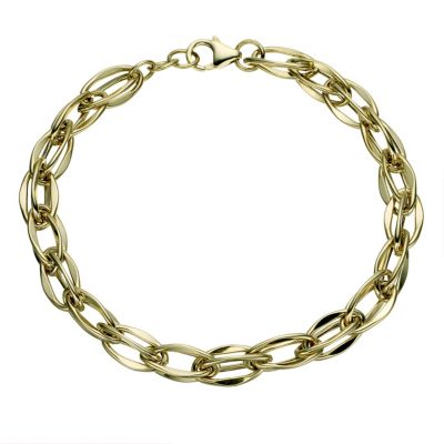 9ct Yellow Gold Double Oval Link Bracelet