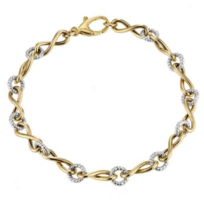 H Samuel 9ct Two Colour Gold Figure of Eight Bracelet