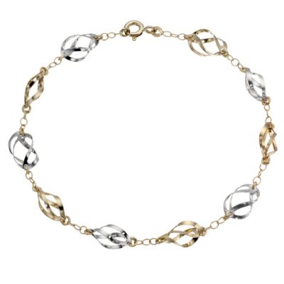 9ct Gold Two Colour Fancy Twist Bracelet - Product number 8460140