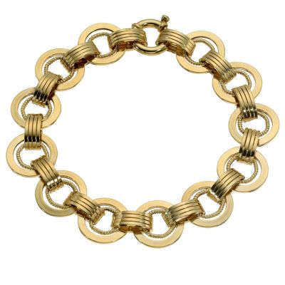 9ct Gold Double Circle Link Bracelet