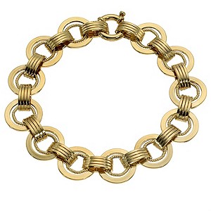 9ct Gold Double Circle Link Bracelet