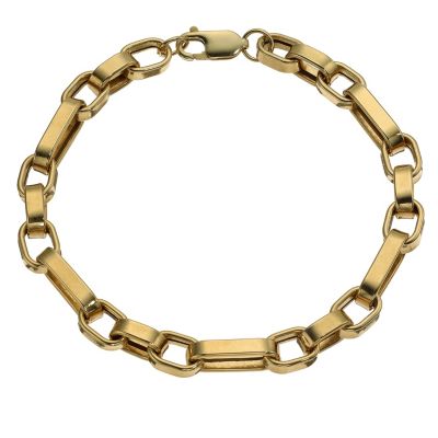 H Samuel 9ct Gold Mens Square Belcher Bracelet