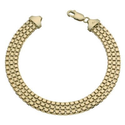 9ct Gold Mens three row box bracelet