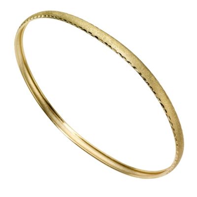 9ct Gold Diamond Cut Edge Bangle